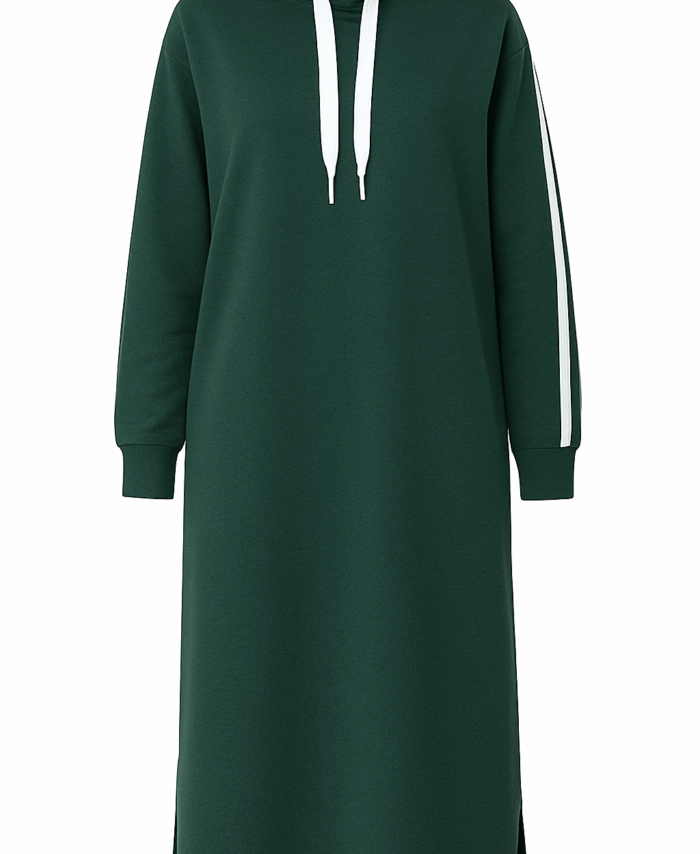 Tunique Décontractée à Capuche pour Femme – Vert Émeraude – Hijab Moderne et Sport