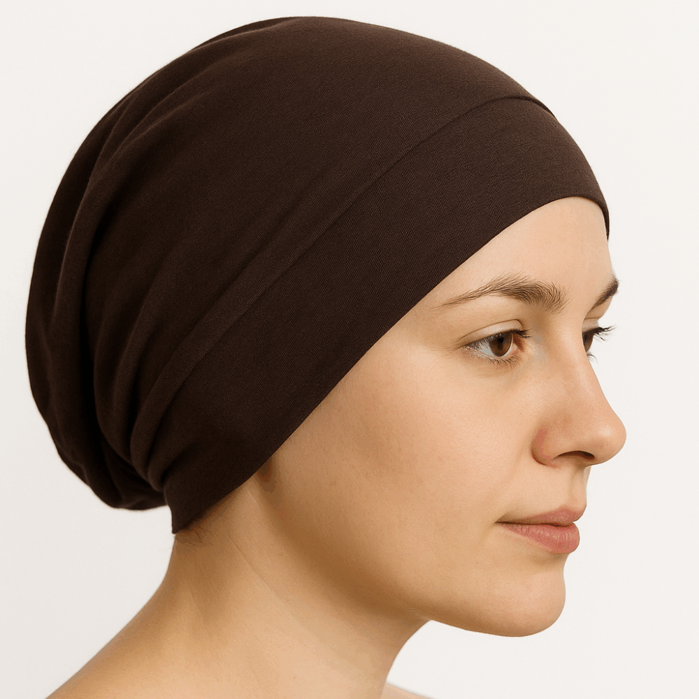 Bonnet Croisé Uni – Marron – Image 2