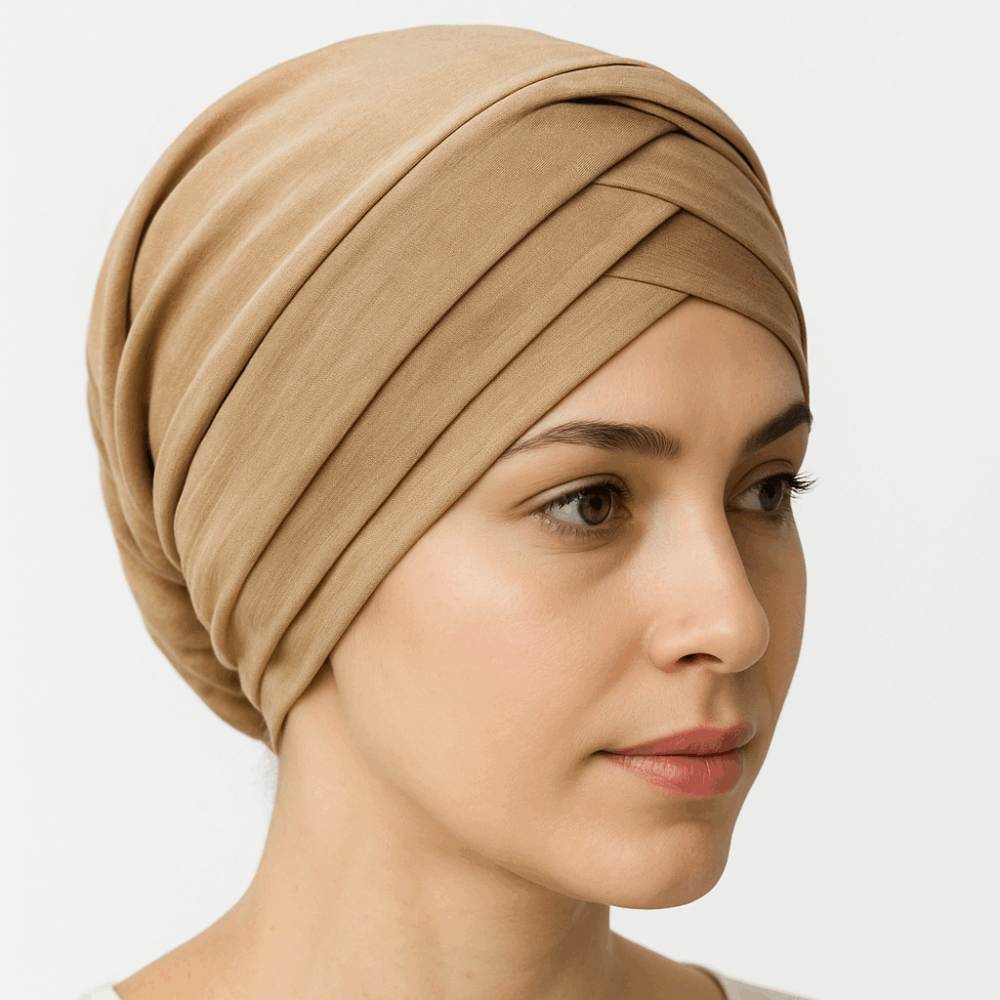 Bonnet Croisé Uni – Beige