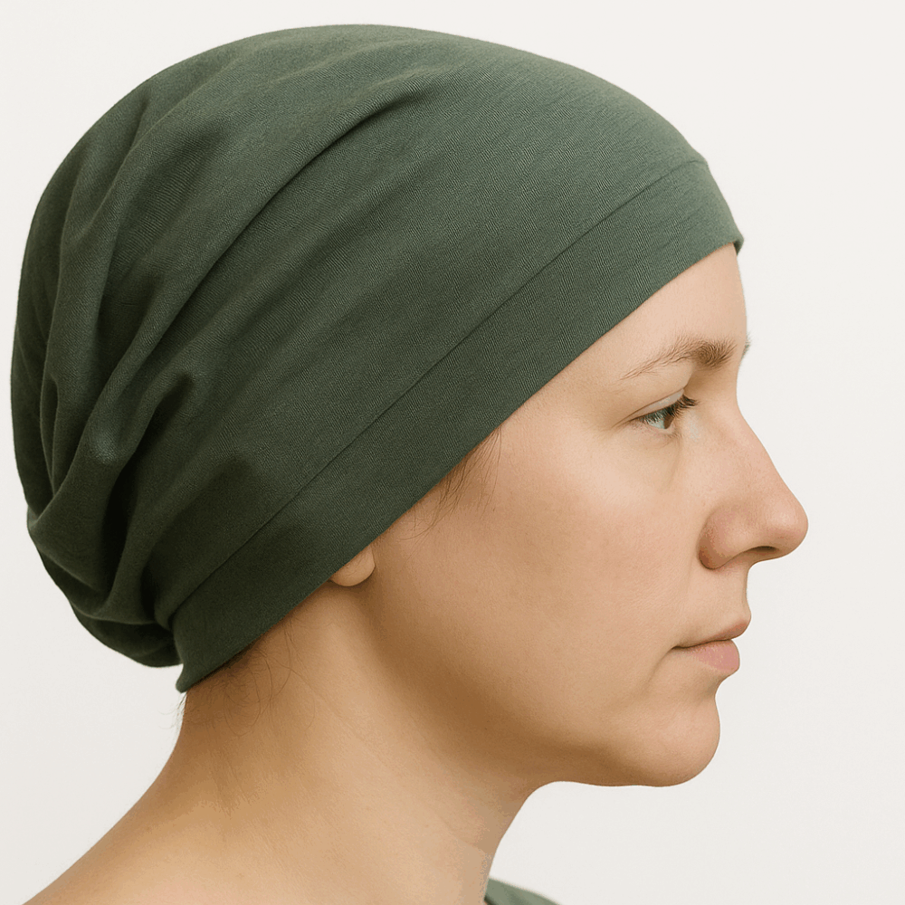 Bonnet Croisé Uni – Kaki – Image 2