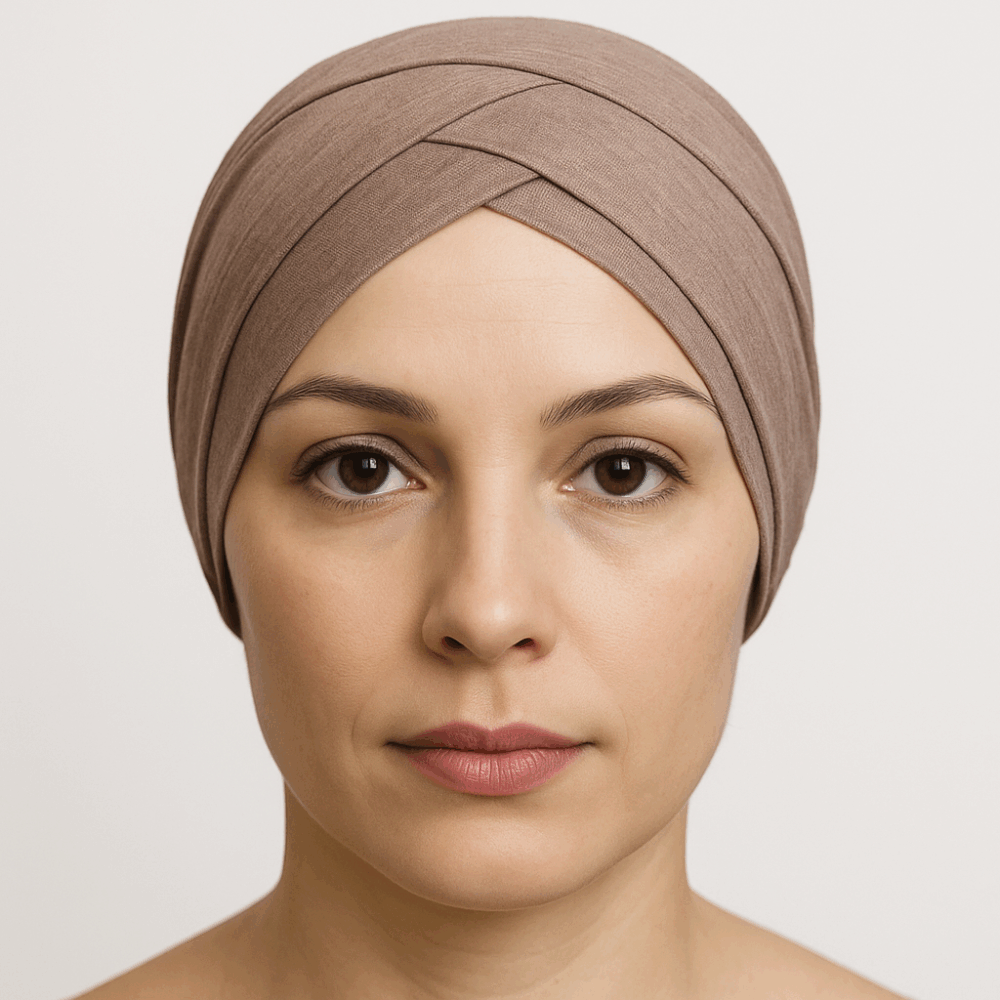 Bonnet Croisé Uni – Marron Clair