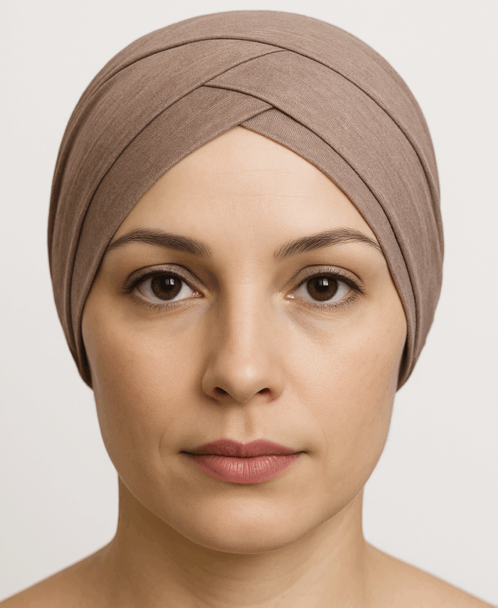 Bonnet Croisé Uni – Marron Clair