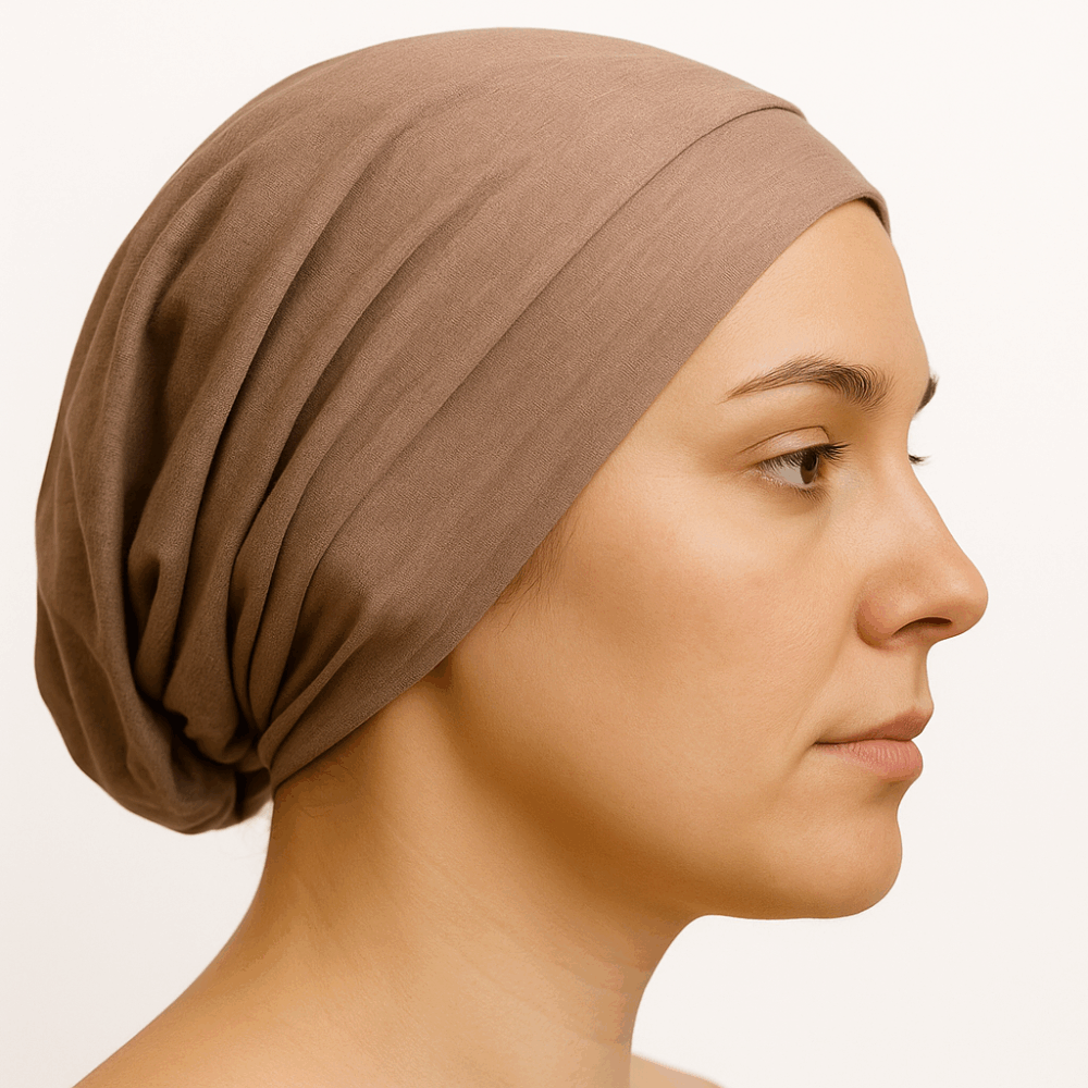 Bonnet Croisé Uni – Marron Clair – Image 2