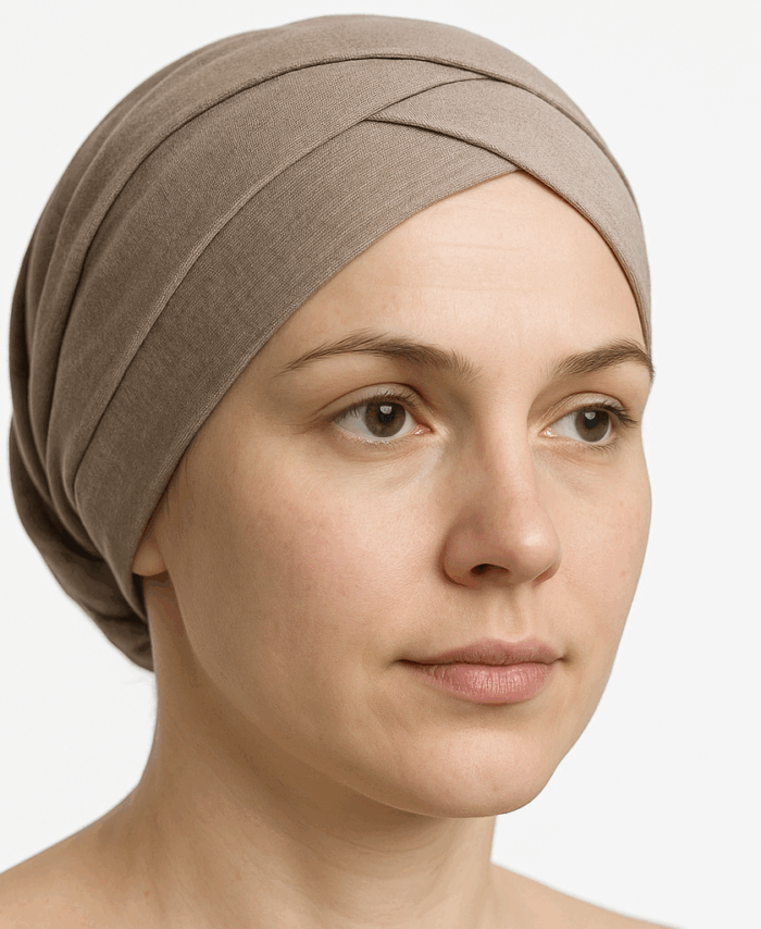 Bonnet Croisé Uni – Taupe