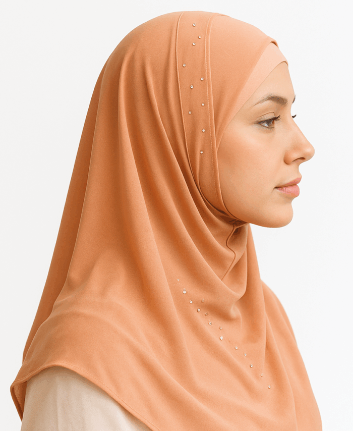 Hijab Prêt à Porter en Crêpe – Rose Saumon