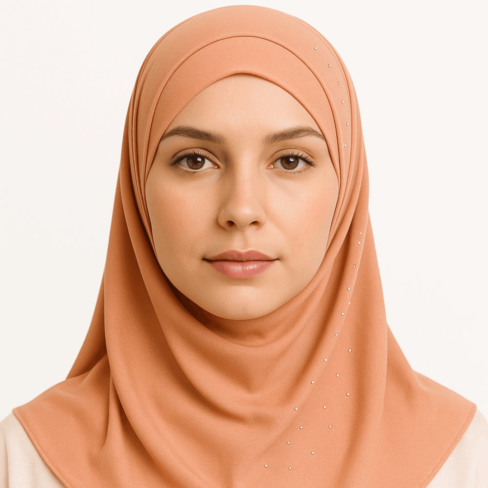 Hijab Prêt à Porter en Crêpe – Rose Saumon – Image 2