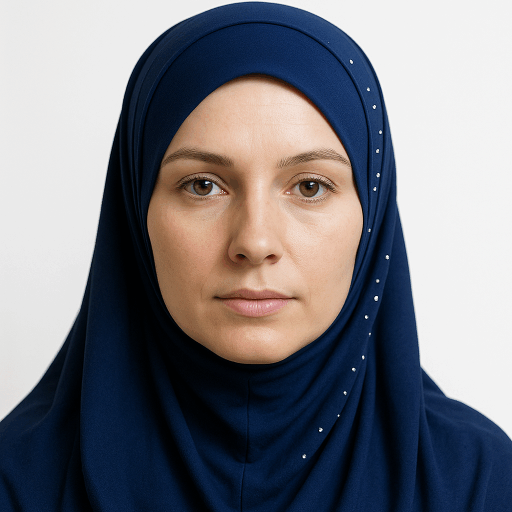 Hijab Prêt à Porter en Crêpe – Bleu Marine – Image 2