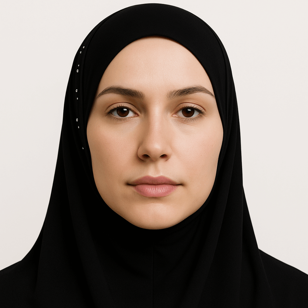 Hijab Prêt à Porter en Crêpe – Noir – Image 2