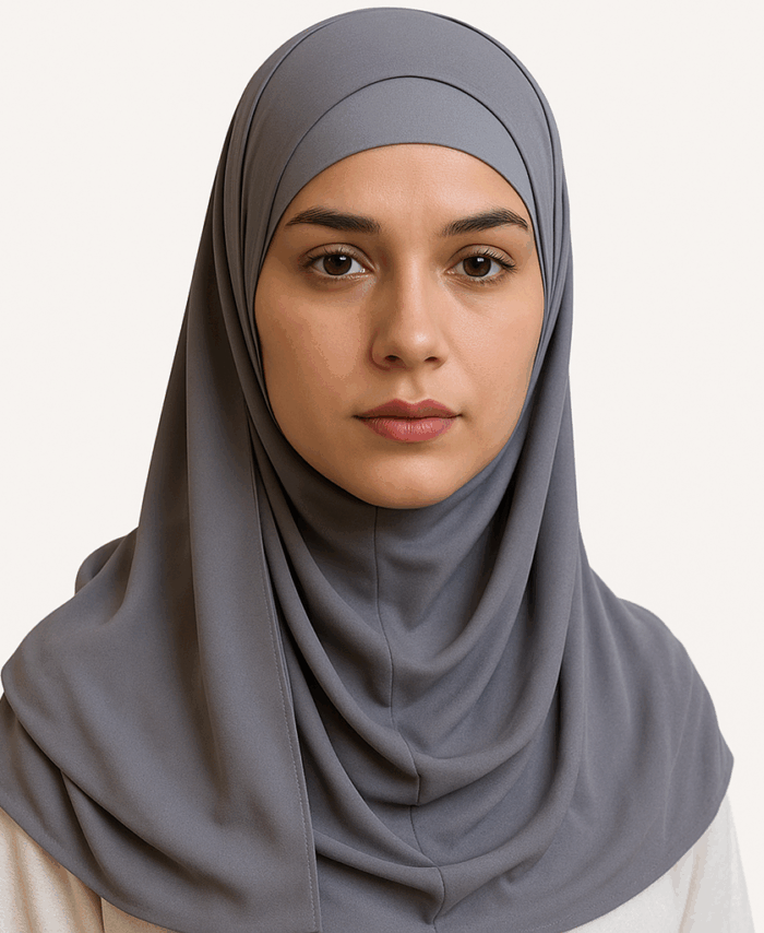 Hijab Prêt à Porter en Crêpe – Gris