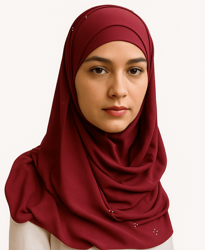 Hijab Prêt à Porter en Crêpe – Framboise