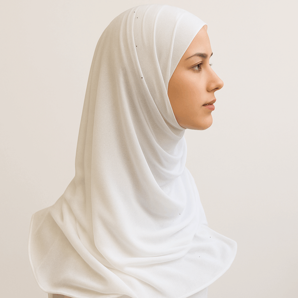 Hijab Prêt à Porter en Crêpe – Blanc