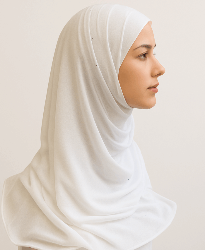 Hijab Prêt à Porter en Crêpe – Blanc