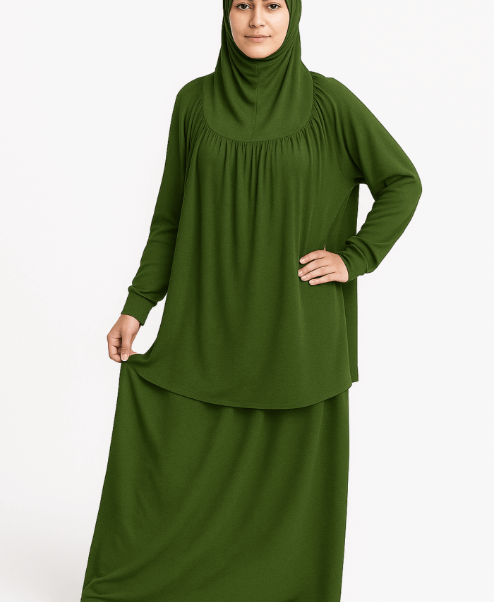 Jilbab Sport Ample 2 Pièces – Best Ummah – Vert Kaki