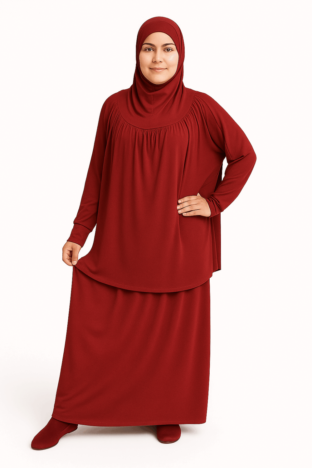 Jilbab Sport Ample 2 Pièces – Best Ummah – Rouge Bordeaux