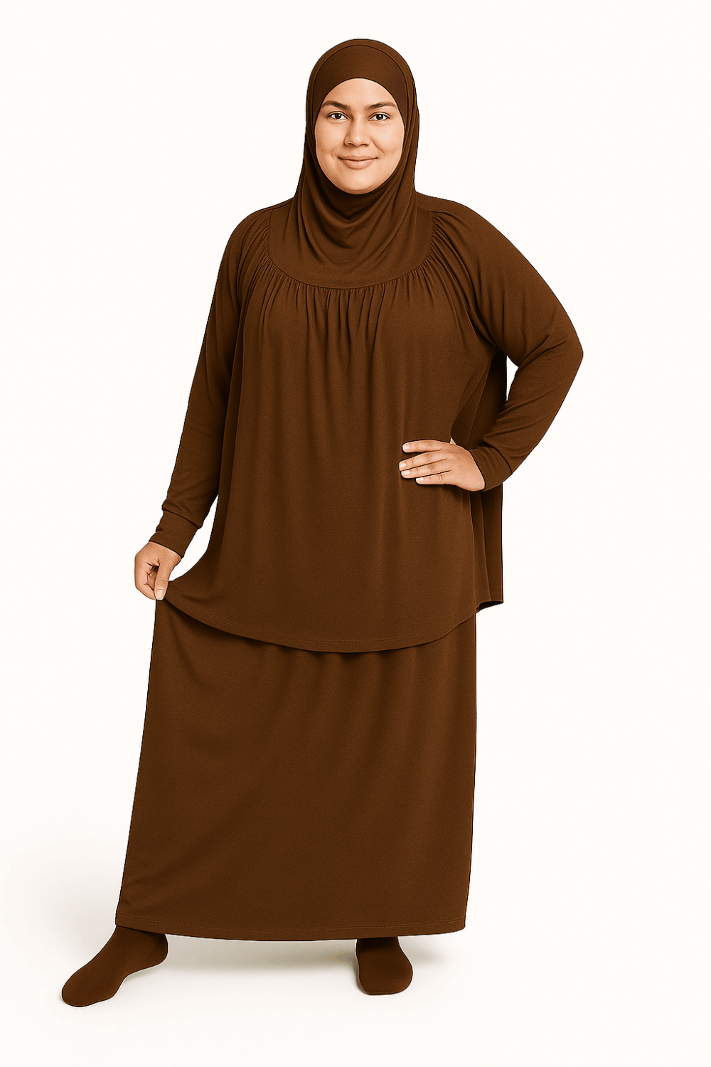 Jilbab Sport Ample 2 Pièces – Best Ummah – Marron