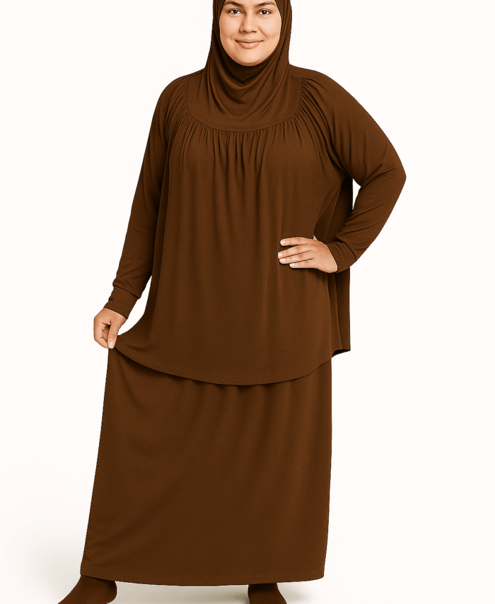 Jilbab Sport Ample 2 Pièces – Best Ummah – Marron